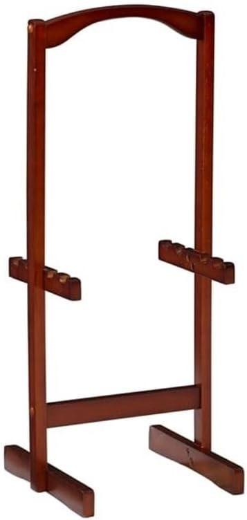 Brown Faux Marble and Rubberwood Folding Tray Table Set