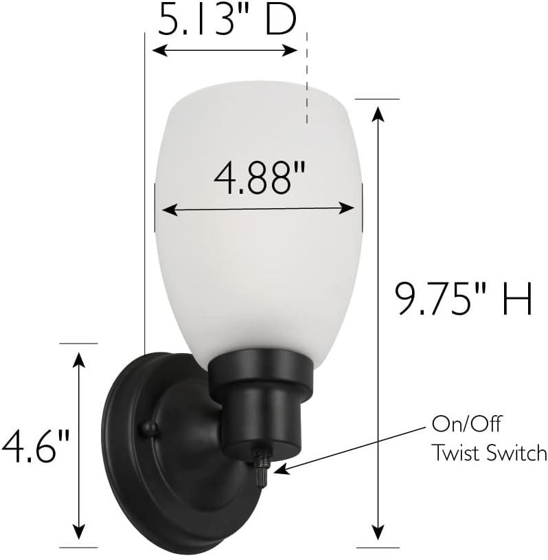 Design House Lydia Wall Light in Matte Black