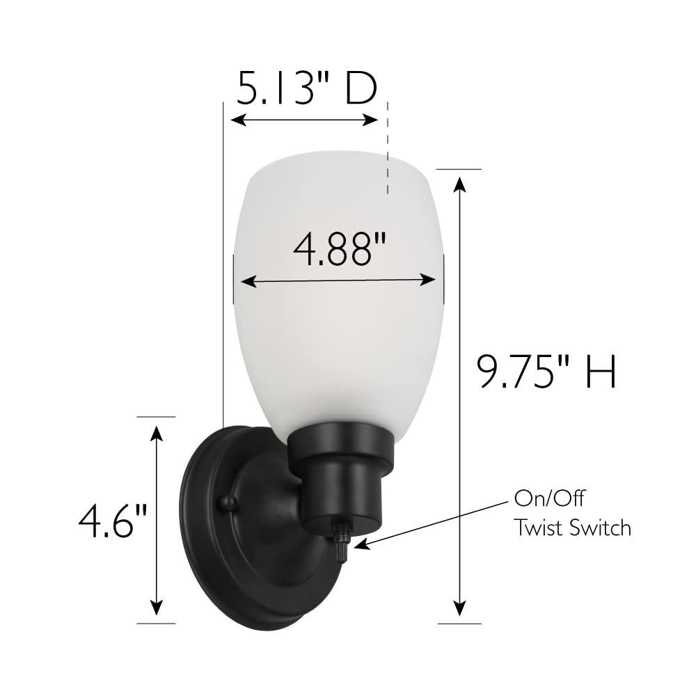Design House Lydia Wall Light in Matte Black