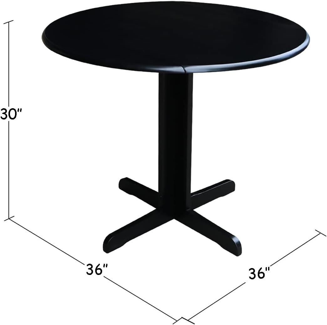 36" Dual Dining Drop Leaf Dining Table Black - International Concepts