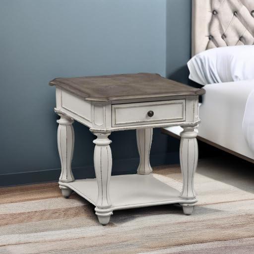 Magnolia Manor White End Table