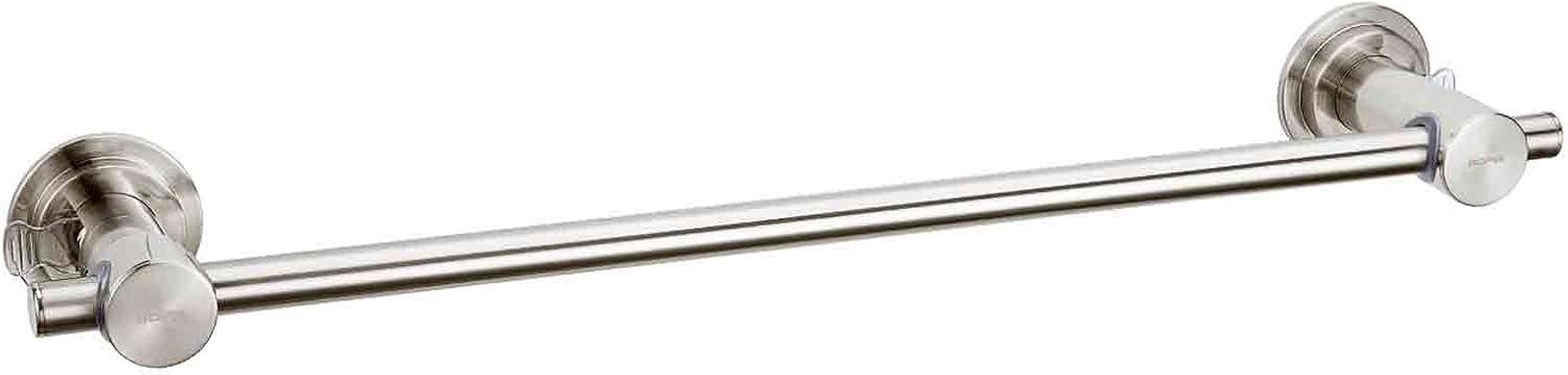 Brushed Nickel 24-Inch Wall Mounted Suction Towel Bar