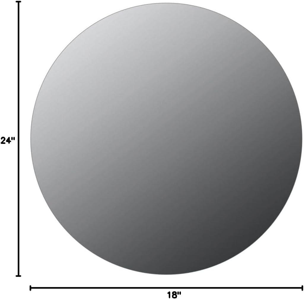 24" Round Frameless Clear Glass Vanity Mirror