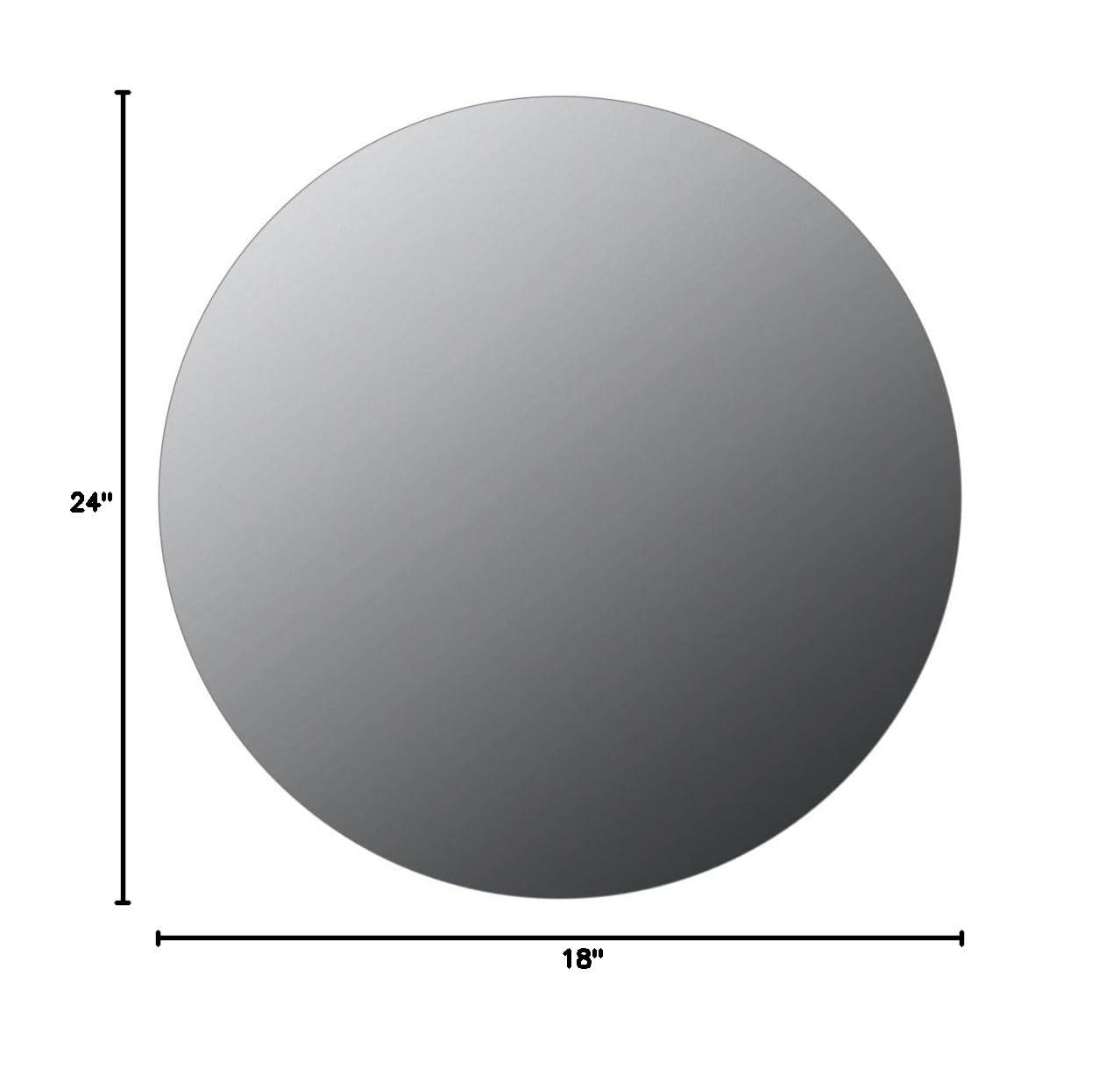 24" Round Frameless Clear Glass Vanity Mirror