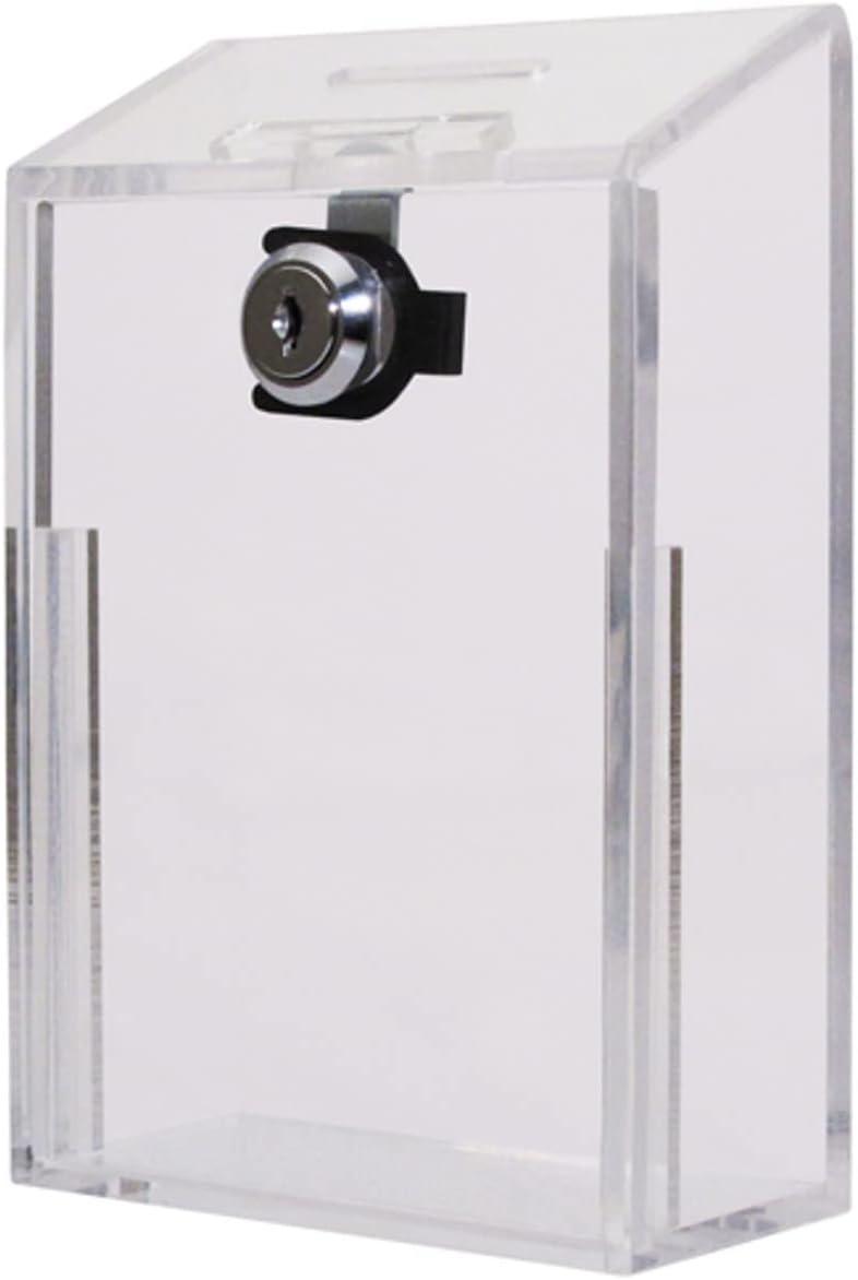 Clear Acrylic Wall-Mounted Donation and Suggestion Box with Lock