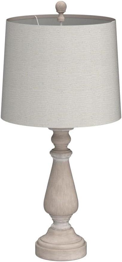 24.5" Mid Century Table Lamp Set Of 2 For Living Room Farmhouse Linen Bedside Lamps For Bedroom Kids Room Dorm Office Rustic Lamps For End Table Nigntstand Resin