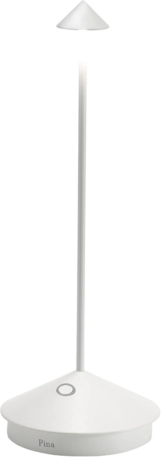 Zafferano Pina 11.4" 1-Light Portable Table Lamp Dimmable White with Polycarbonate Shade