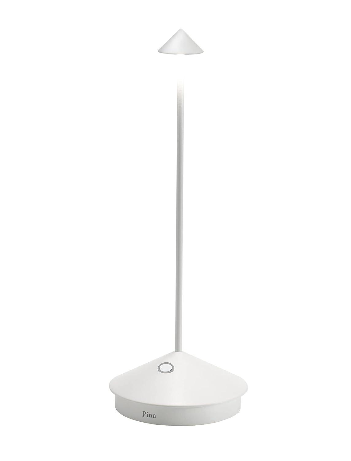 Pina Pro White Metal Table Lamp by Zafferano America 11.4"