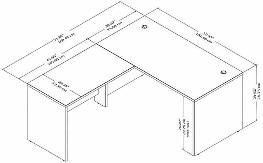 Studio C L Shaped Desk with Return