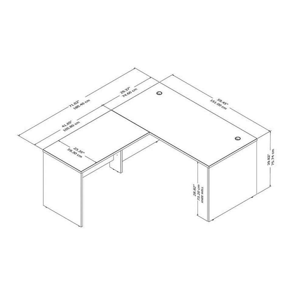 Studio C L Shaped Desk with Return