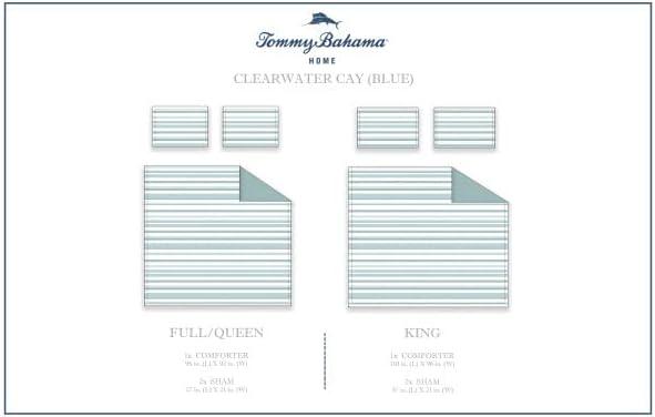 Clearwater Cay Reversible Comforter & Sham Set Blue - Tommy Bahama