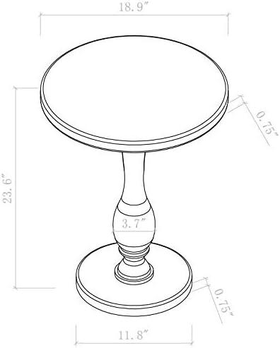 Clear Acrylic Round End Table with Solid Post