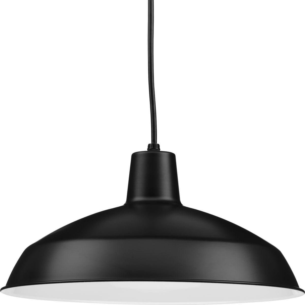 Progress Lighting, Sanabria, 1-Light, Pendant, Matte Black, Spun Metal Shade
