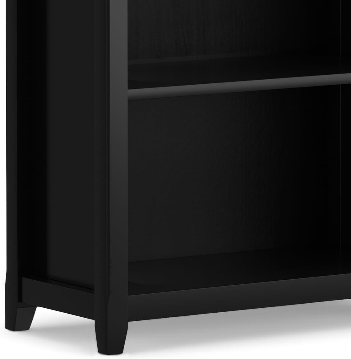 Simpli Home Amherst Solid Wood 70" Tall 5-Shelf Bookcase in Black