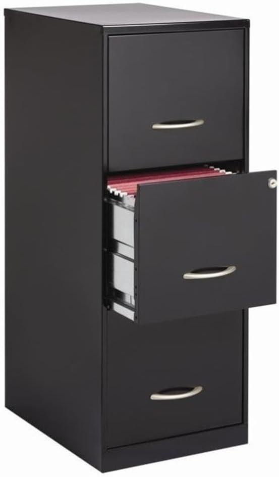 3 Drawers 35.5" Vertical Black Metal Filing Cabinet Lockable Pre-assembled Stationary Legal/Letter Size for   Office