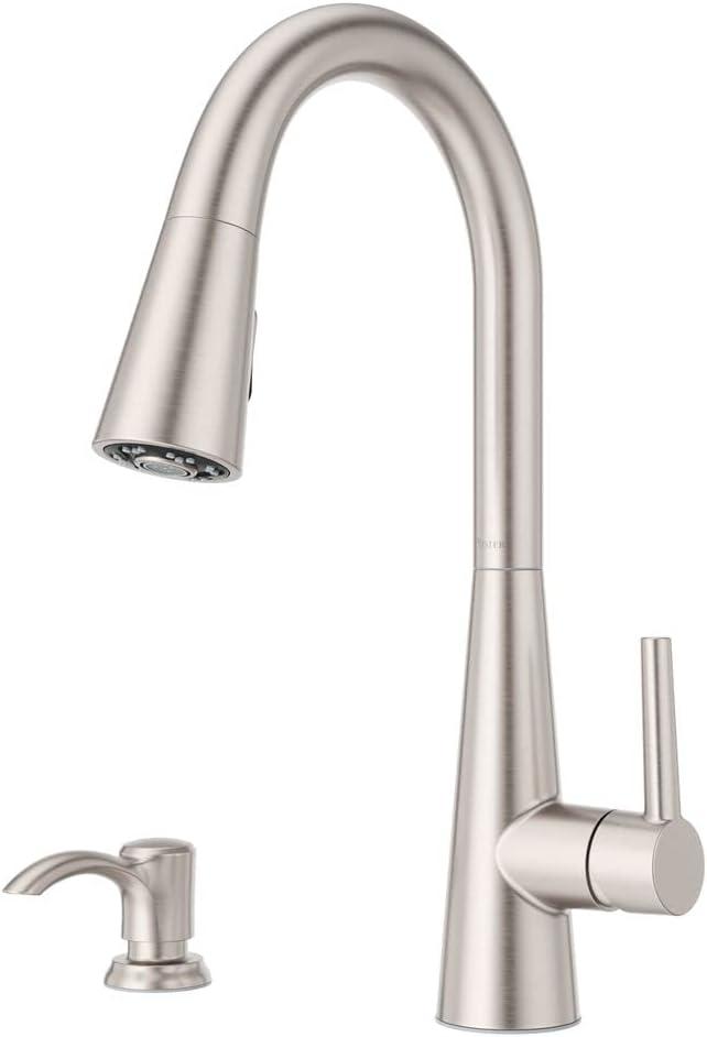 Pfister Pfister Barulli 1-Handle Pull-Down Matte Black Kitchen Faucet with Soap Dispenser F-529-7BARGS