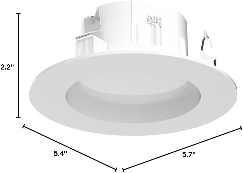 Sunco 12 Pack 4 Inch LED Recessed Lights Retrofit, Dimmable Can Lighting, 660 LM, 11W (40W Equivalent), Selectable CCT 2700K/3000K/3500K/4000K/5000K, Smooth Trim, Damp Rated UL