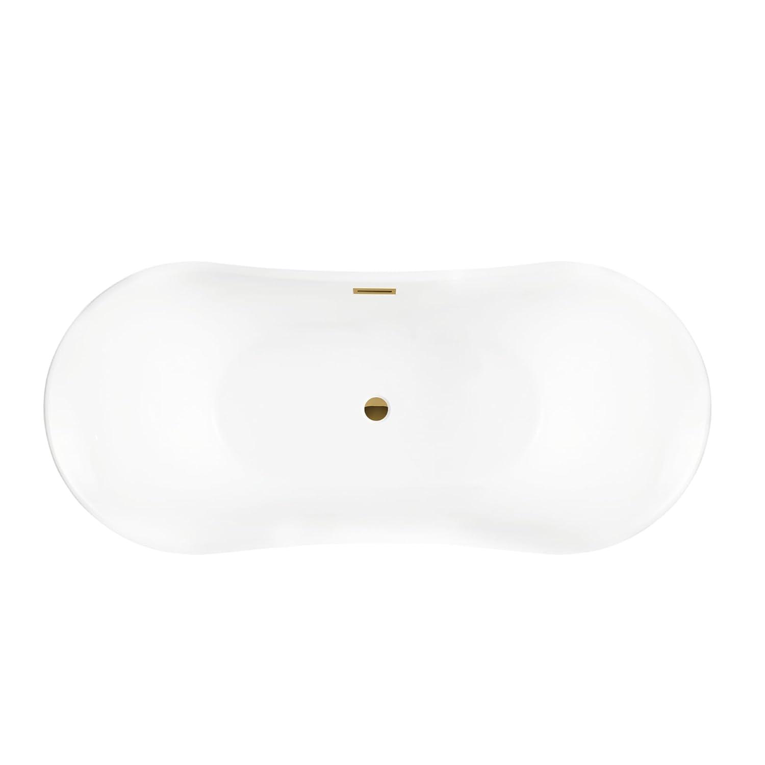 67" x 32" Freestanding Soaking Acrylic Bathtub