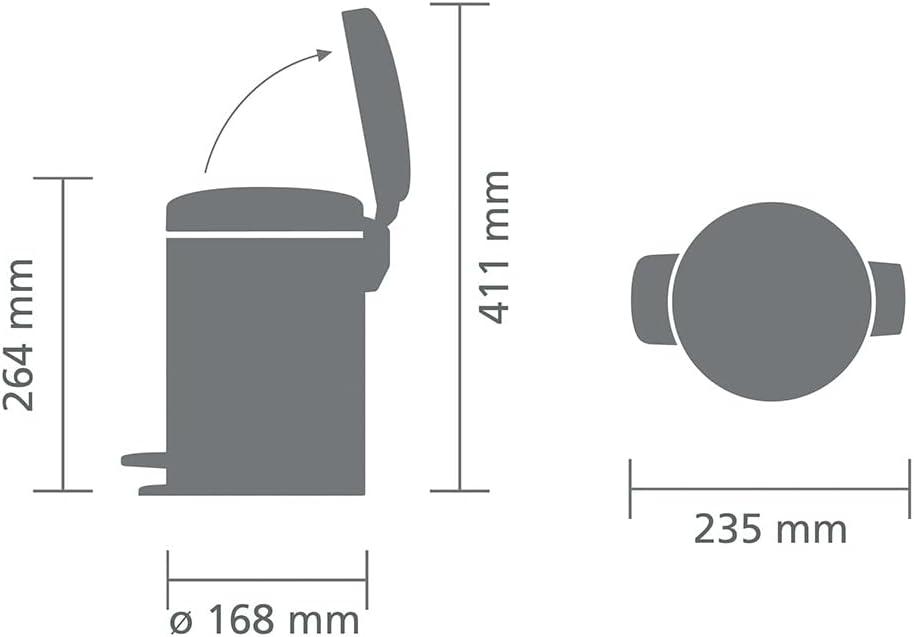 Brabantia NewIcon Step On Trash Can, 0.8 Gallon (3 Liter)