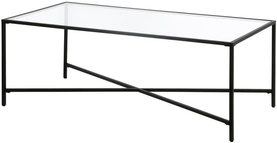 Henn&Hart Black Bronze Coffee Table with Glass Top