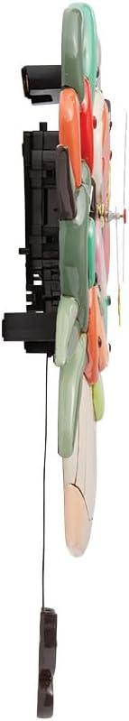 Allen Designs Tea Pot with Flowers and Butterflies Battery Operated Sculpted Pendulum Wall Clock 9.85 Inch