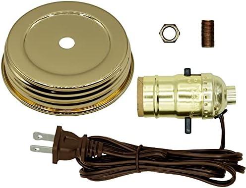 Creative Hobbies Mason Jar Lamp Making Kit is Pre-Wired and Easy to Use Gold Color Lid Socket