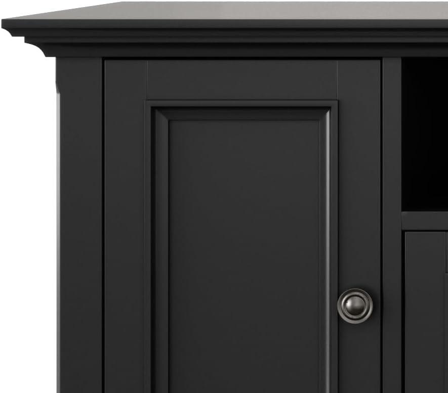 Simpli Home Amherst 72" Solid Wood TV Stand in Black