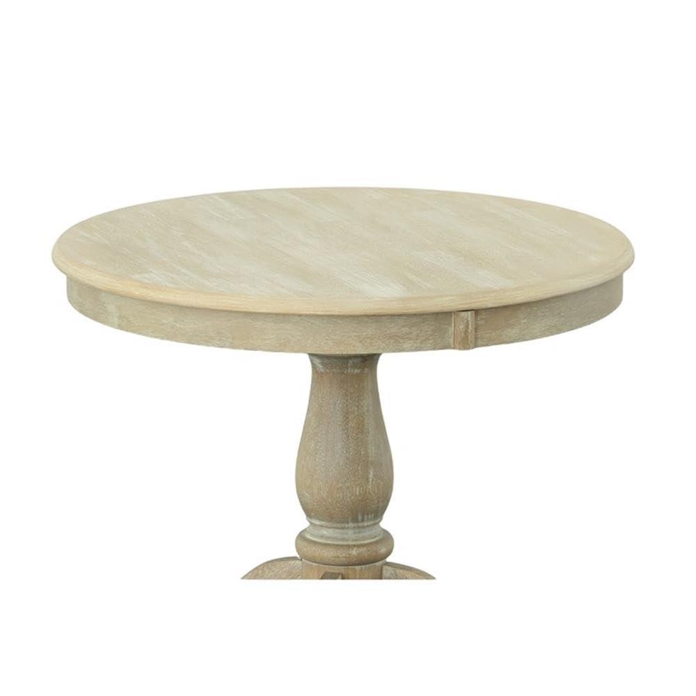 Carolina Living 30" Salem Round Pedestal Dining Table Natural Driftwood