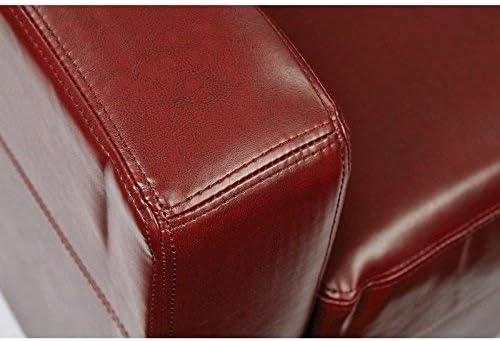 OSP Home Furnishings Venus Club Chair in Crimson Red Bonded Leather and Solid Wood Legs