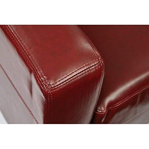 OSP Home Furnishings Venus Club Chair in Crimson Red Bonded Leather and Solid Wood Legs