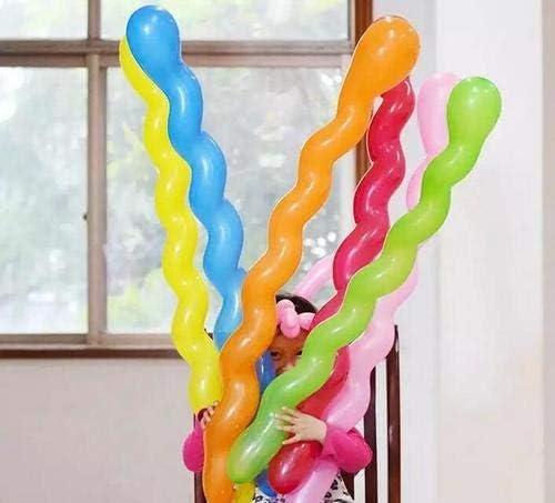 AnnoDeel 100Pcs 40inch Latex STF9 Spiral Balloons, Colorful Unique Twisted Latex Balloon for Birthday Wedding Festival Party Supply Decorations Random Color
