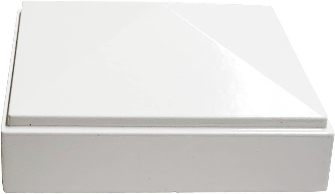 2" x 2" Aluminium Pyramid Post Cap for Metal Posts - Pressure Fit - White