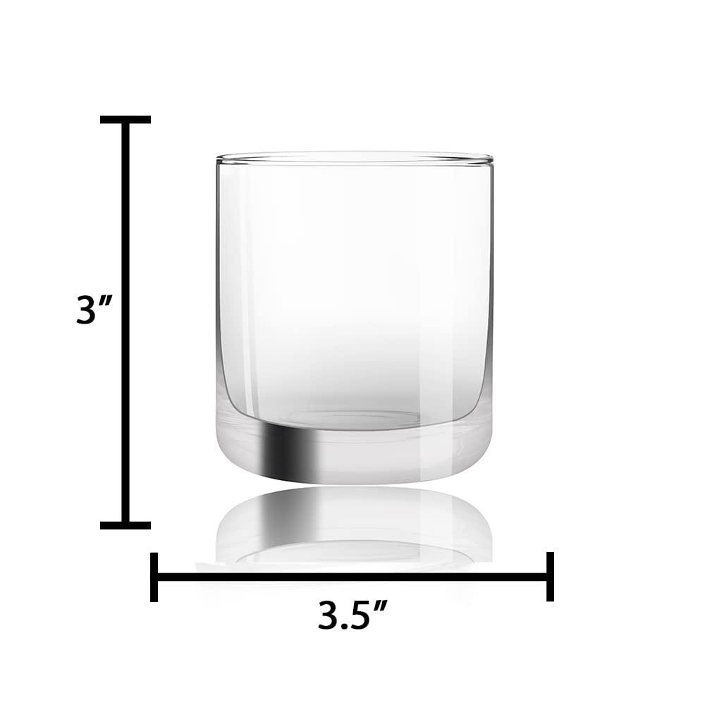 JoyJolt Nova Crystal Drinking Glasses - Short Tumbler Drinking Glass Set - Set of 4
