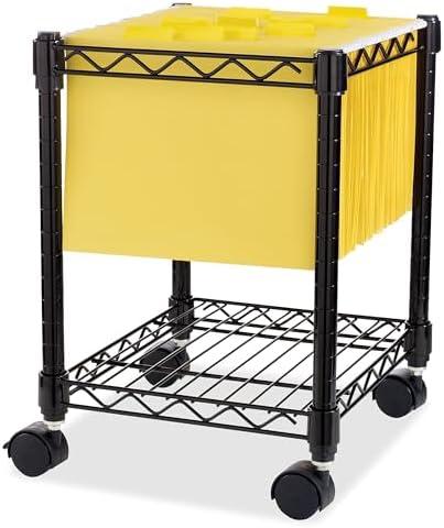 LYS Mobile Wire Filing Cart, 15.5" Width x 14" Depth x 19.5" Height