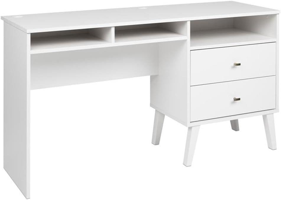 Milo Computer Desk with Side Storage and 2 Drawers - Prepac