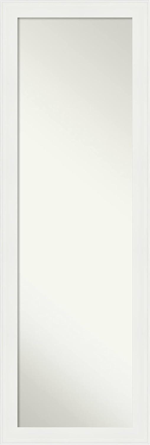 17" x 51" Vanity White Framed On the Door Mirror - Amanti Art: No Assembly, Polystyrene Frame