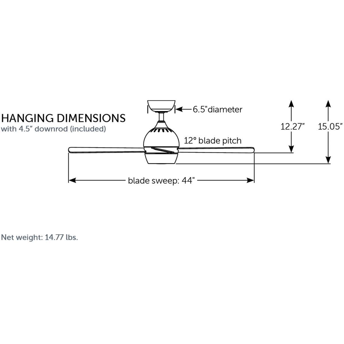 Kwad 44" 4 - Blade LED Ceiling Fan