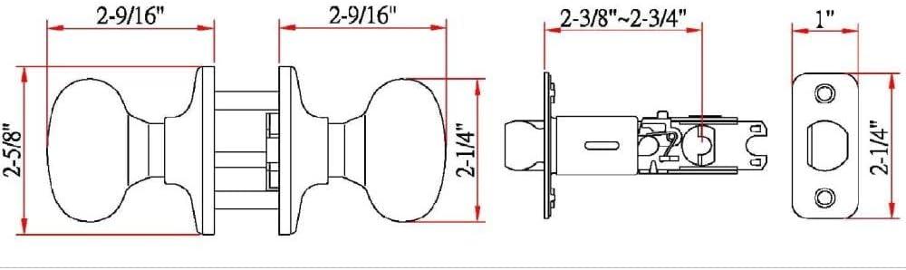 Design House 753301 Cambridge 2-Way Adjustable Passage Door Knob, Satin Nickel