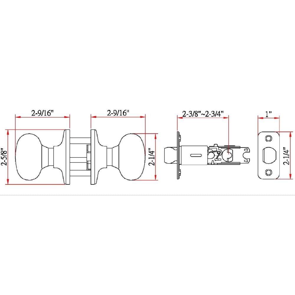 Design House 753301 Cambridge 2-Way Adjustable Passage Door Knob, Satin Nickel
