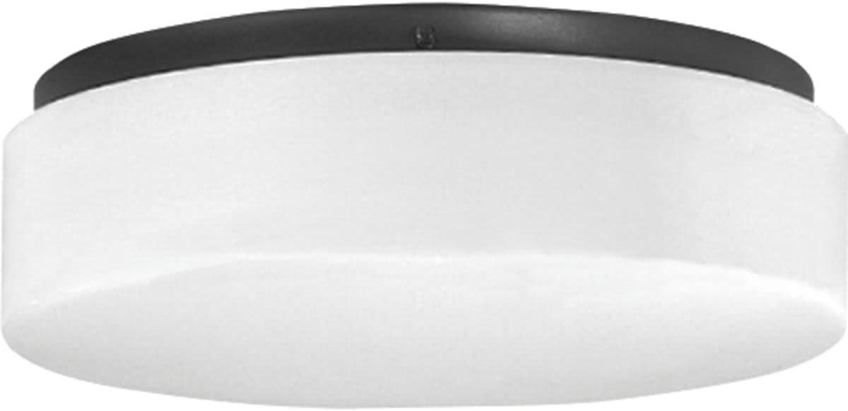 Progress Lighting, Drums and Clouds, 1-Light LED Flush Mount, Black Finish, Acrylic Shade