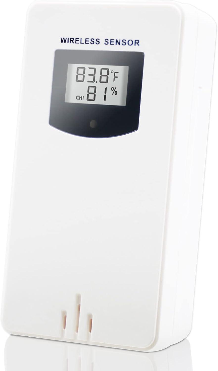 Weather Station Indoor Outdoor Thermometer Wireless Remote Sensor, Home Weather Station Temperature Humidity Monitor