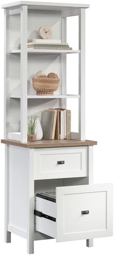 Cottage Road Storage Cabinet with Drawers White - Sauder: Coastal Design, Home Office Organizer