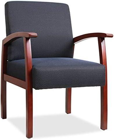 Lorell Guest Chairs 24"x25"x35-1/2" Midnight Blue/Cherry frame 68553