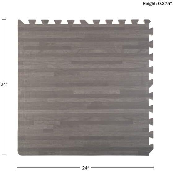 Stalwart EVA Foam Floor Tiles 6-Pack - 24 SQFT Woodgrain Puzzle Mats