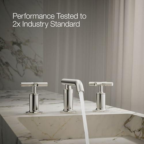 Purist® Widespread Bathroom Sink Faucet with Low Cross Handles and Low Spout