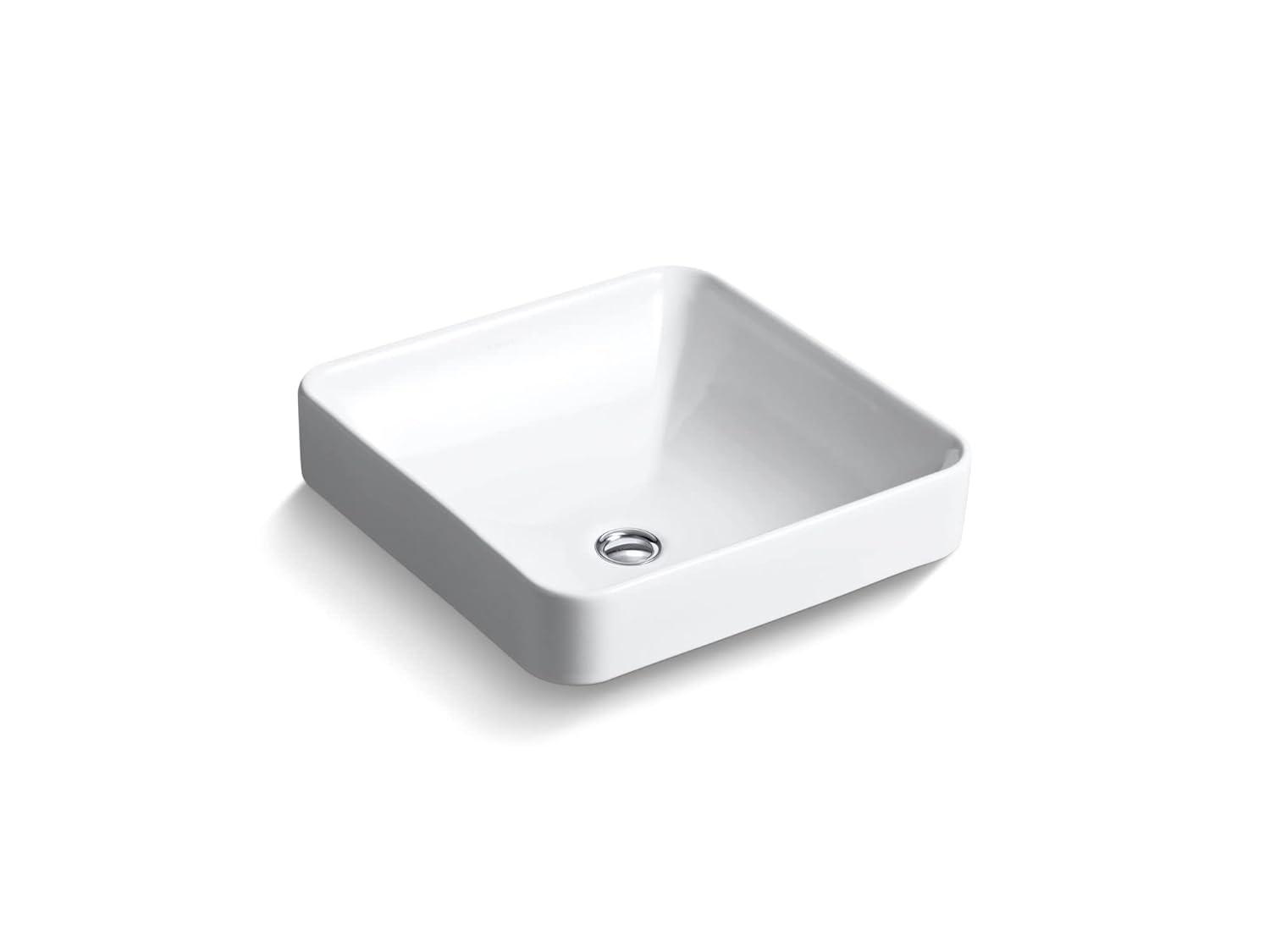 Vox® Ceramic Square Vessel Bathroom Sink with Overflow