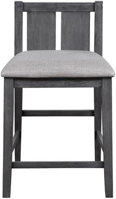 Gray Rubberwood 36-Inch Storage Counter Table Set with Two Chairs