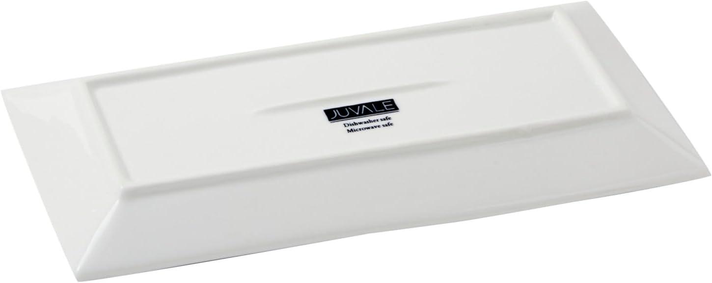 White Ceramic Rectangular Serving Platter Set