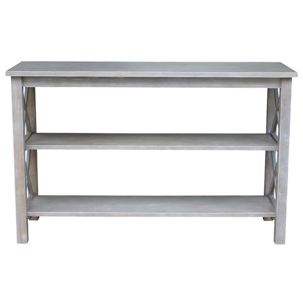 Hampton Console Table Washed Gray/Taupe - International Concepts: Solid Wood, Entryway, Foyer, Sofa Table