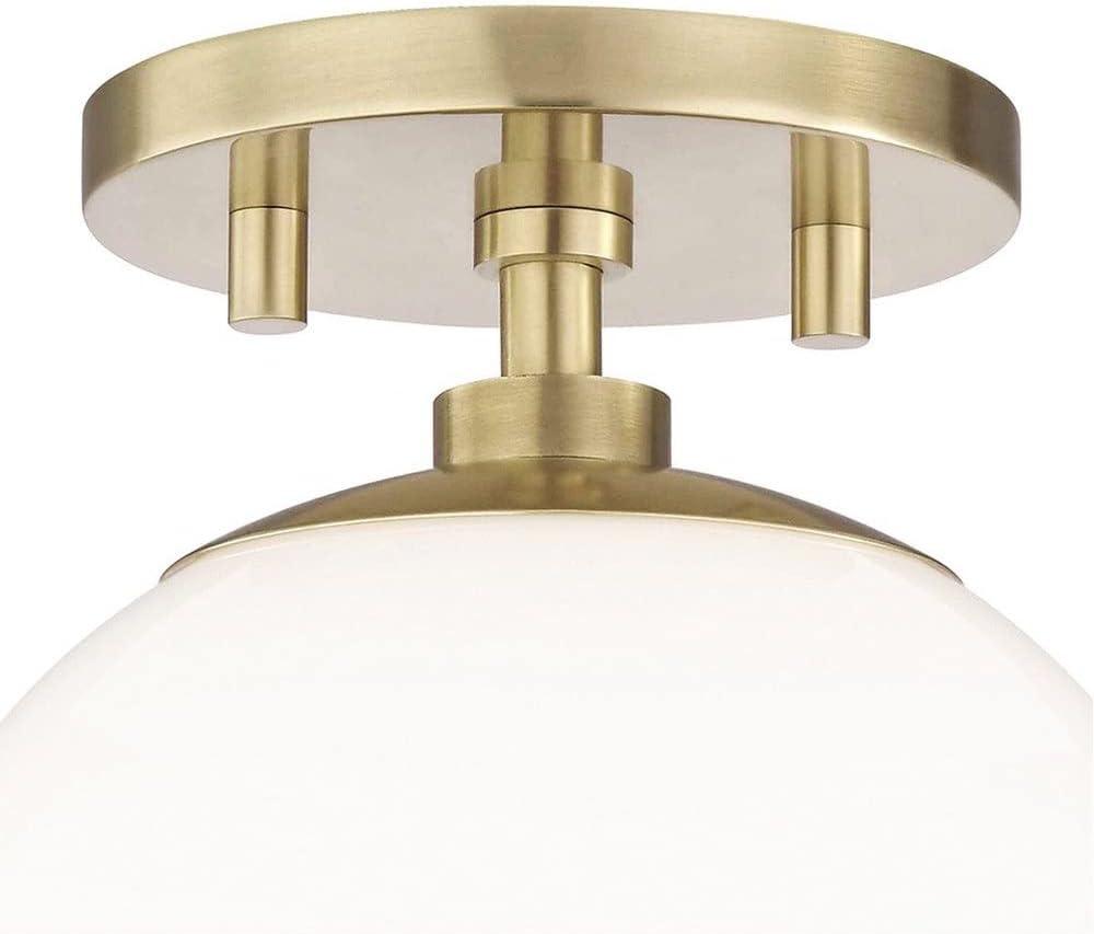 Mitzi Stella 1 - Light Semi-Flush Mount in  Aged Brass White Shade